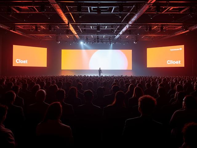 Professionally organised corporate conference with 500+ attendees in Singapore, featuring clear branding and engaging speakers.