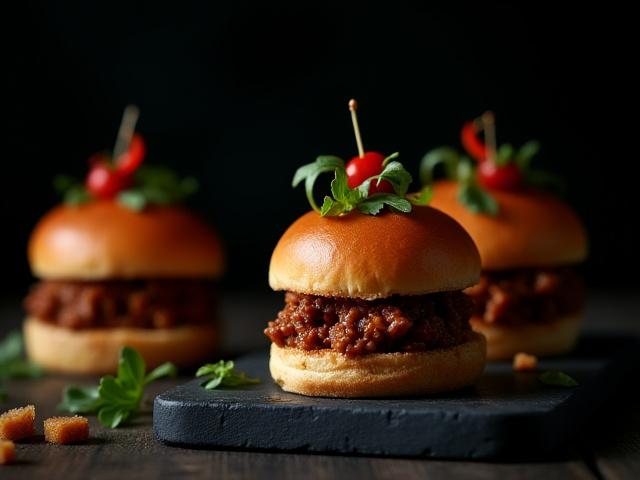 Jackfruit Rendang Sliders on a Charcoal Bun