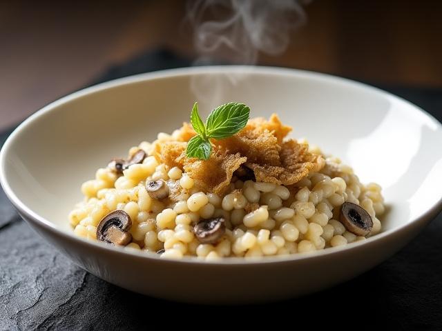 Wild Mushroom and Truffle Risotto with Cashew Parmesan